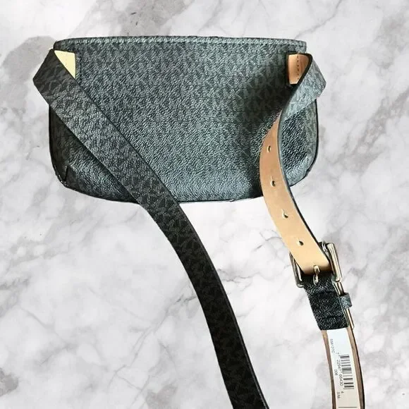 Michael Kors Gray/Black Signature Women’s Adjustable Waist Bag / NWT - Picture 4 of 6